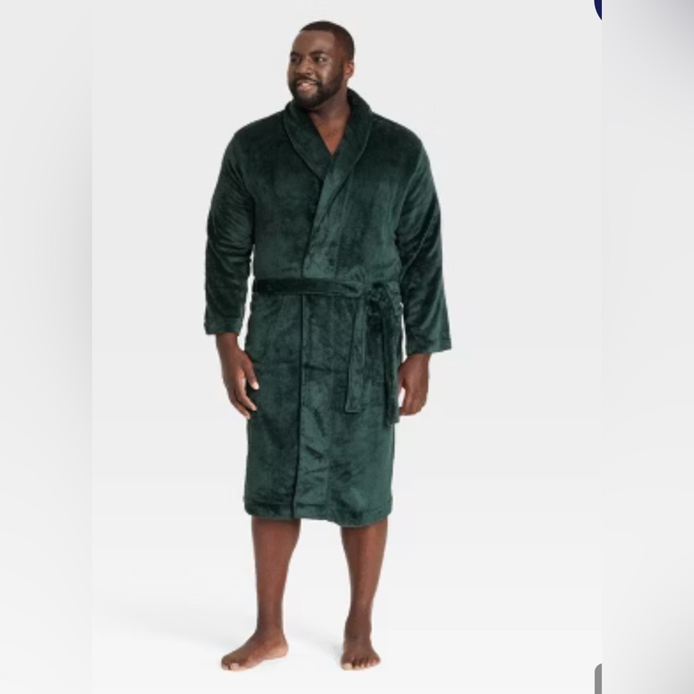 Men's Solid Plush Robe - Goodfellow & Co™ Glade Green